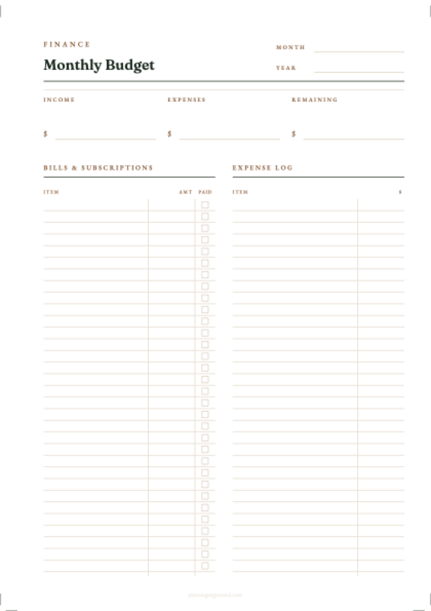 03 Monthly Budget