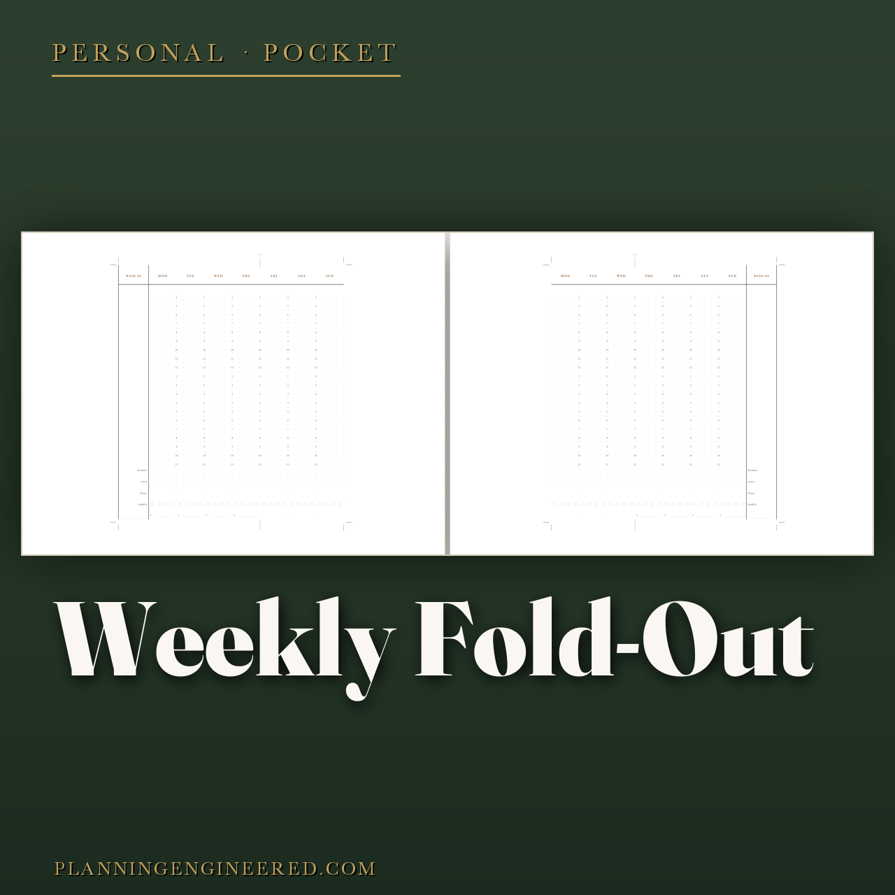 Weekly Vertical Fold-Out for Small Rings (Personal, Pocket)